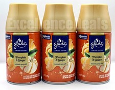 3 Glade Automatic Spray Refill Limited Edition PUMPKIN  GINGER Scent - NEW