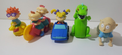 Lot (5) 1998 Burger King Nickelodeon Rugrats Fast Food Toys Complete Loose Set