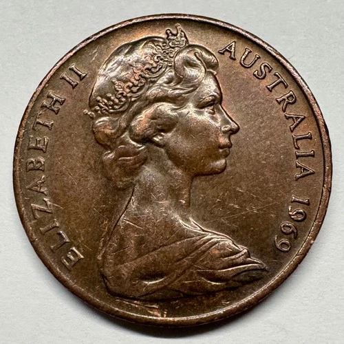 1969 Australia 2 Cents — photo from the most recent tracked eBay sale