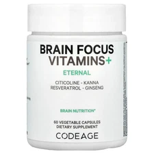 Brain Focus Vitamins+, 60 Vegetable Capsules