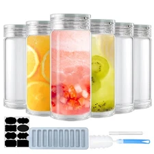 12oz Glass Bottles with Lids,Glass Bottles with lids,glass water bottles.Suit...