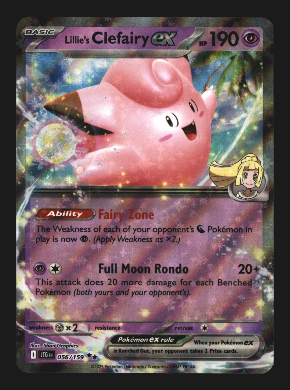 Lillie's Clefairy ex 056/159 Double Rare Journey Together Pokemon Holo Near Mint