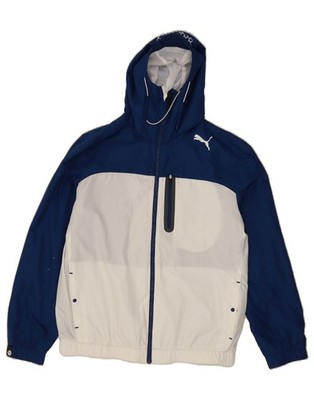Puma Herren Regenjacke mit Kapuze UK 40 Large Navy Blau Colourblock Polyester AL08