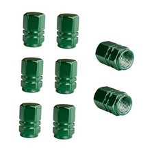 Car Tire Valve Caps, Anti-Corrosion Aluminum Alloy Valve Stem Dust 8 PCS Green