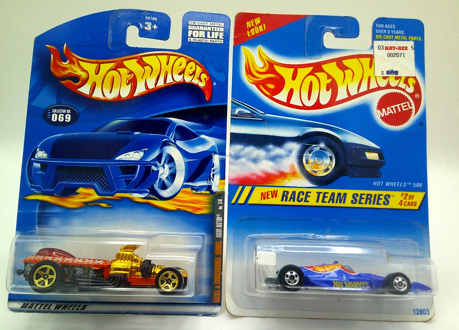 Hot Wheels (2) SKULL & CROSSBONES SERIES RIGOR MOTOR 1of4 /RACE TEAM SERIES 2of4