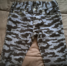 True Religion Boys' Camouflage Straight Jeans Black Blue Size M 32" Inseam