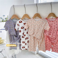 Girls' Air Conditioning Clothes Set Summer Children's Short Sleeved Capris