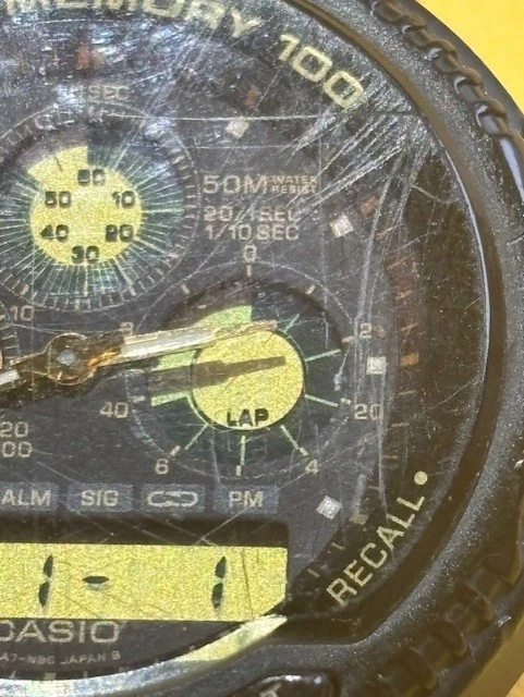 Orologio Vintage Casio Speed Memory 100 (384) Analogico-Digitale parzialmente funzionante - Immagine 4 di 4