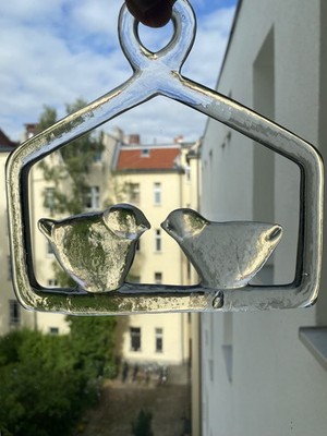 Fensterbild Suncatcher Bird Vögel Kosta Boda Schweden Bertil Vallien Vintage