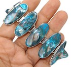 Natural Sea Blue Biwa Pearl 925 Sterling Silver Tennis Bracelet Jewelry SQ6 — photo 2