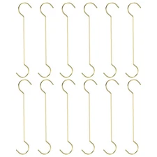 S Hooks, 12Pcs 400mm - Stainless Steel Double Round Large Size Hooks (Gold)