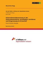 Unternehmensbewertung In Der Unternehmenskrise. GrundsäTze, Verfahren Und Eingre