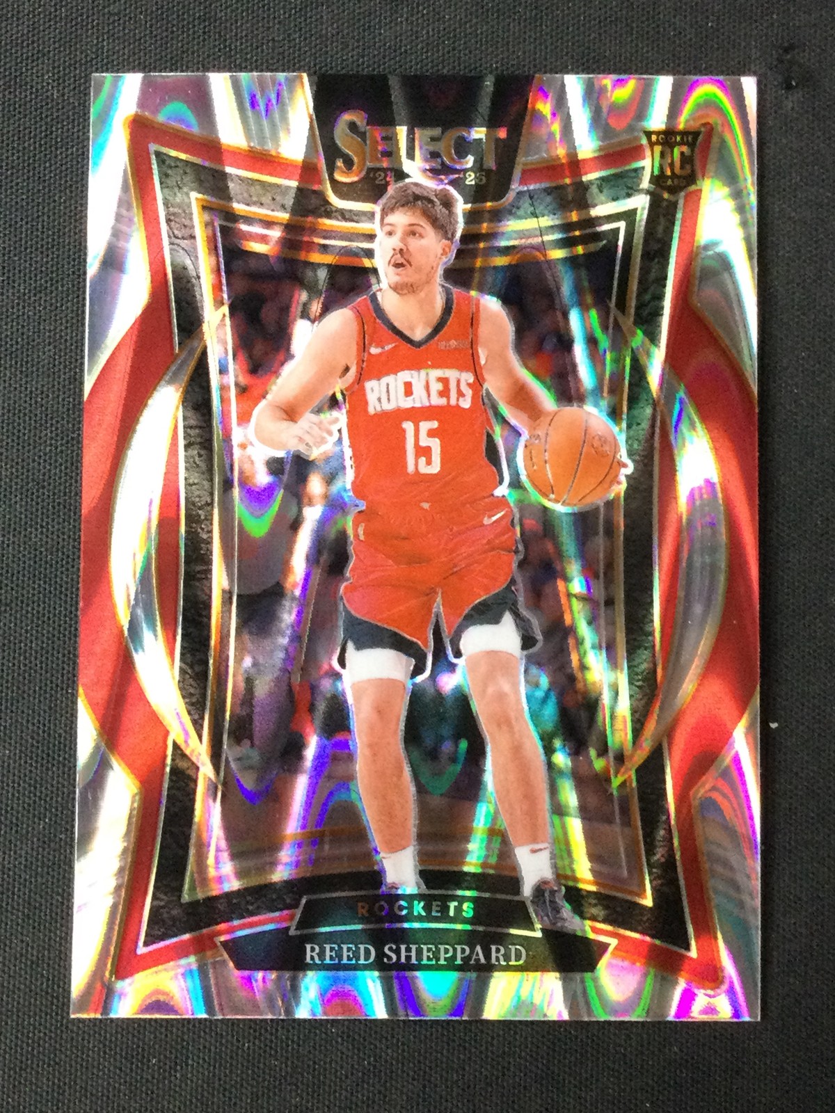 2024-25 Panini Select #68 Reed Sheppard Houston Rockets Tectonic Prizm RC