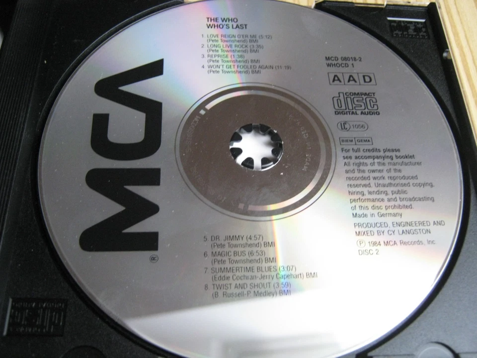 The Who "Who's Last" (1984) Live DCD " Won't Get Fooled Again" CSI Miami - Bild 4 von 4