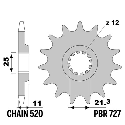 Husqvarna WR 300 2010-2010 Ritzel PBR Schritt 520 14 Zähne