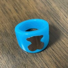 TOUS Bear Ring Silver Blue Teddy Bear Jewelry...