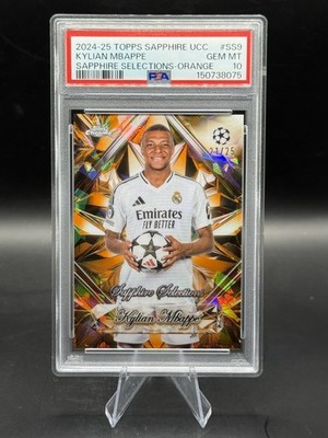 2024-25 Topps Chrome Sapphire UEFA - Kylian Mbappe Selections Orange #/25 PSA 10
