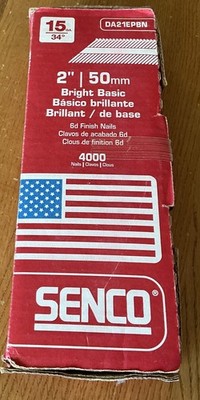 NOB 3000 pack Senco Collated Finishing Nails 2'' 15 ga, Bright Brad Head, 34°