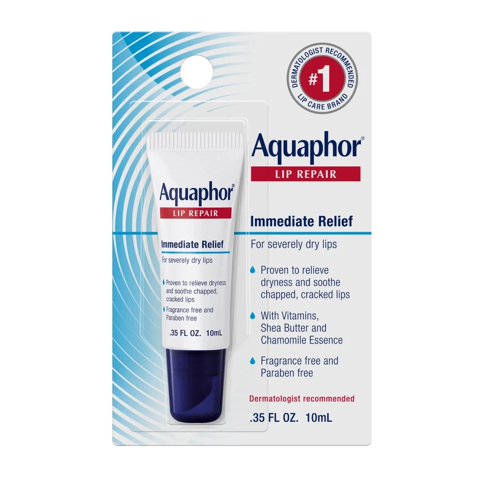 Paquete de 4 bálsamos para calmar manteca de karité Aquaphor LIP Repair severamente secos 0,35 oz/10 ml Foto 2 de 4