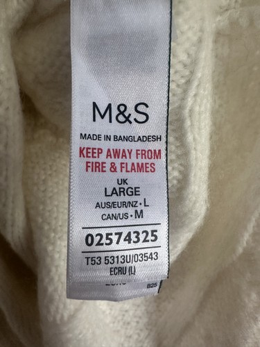 Per Una M&S Size L 16 18 Ecru White Knit Sleeveless Jumper Sweater BG5 - Picture 2 of 7