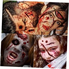 Halloween Decorations, Zombies Fake Scars Temporary Tattoos Bloody Scars