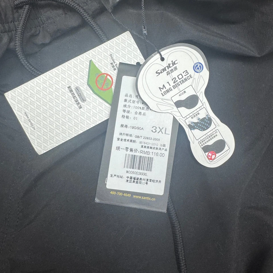 Pantalones Cortos de Ciclismo Santic Para Hombre Negros Forro Acolchado Bolsillos de Carga 3XL NUEVOS CON ETIQUETAS Foto 3 de 4