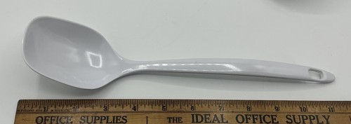 5 Vtg Ekco White Melamine Solid Slotted Spoon Spatula Cooking Utensils Set Lot - Picture 2 of 11