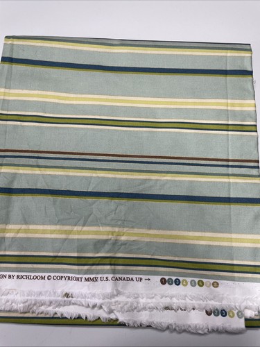 Richloom Screen Printed Fabric Green/Gold Stripe 54" x 78" (1.4m x 2m) - Picture 1 of 8