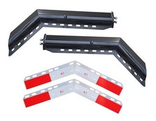 Black Angled Spring Loaded Mud Flap Hanger.1-1/8" Bolt Spacing,30" Length.