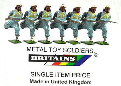 1:32 W. BRITAINS Hand Painted Metal ARAB French ALGERIAN CHARGING TURCOS SOLDAT