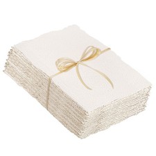 50 Sheets Cotton Watercolor Paper, 300 GSM, 2 x 3.5 inch Deckled Edge, Ideal ...