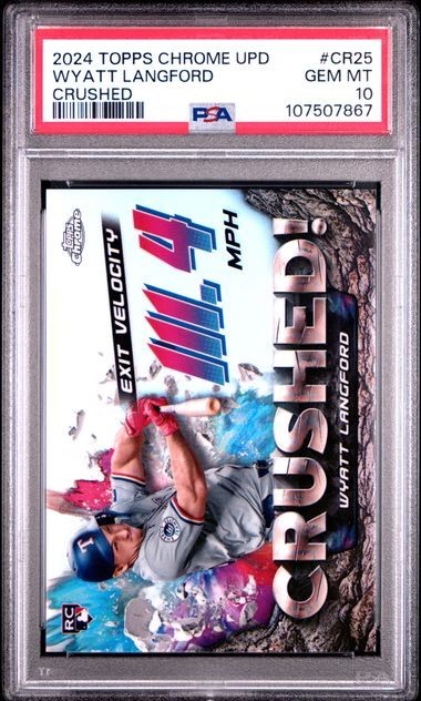 2024 TOPPS CHROME UPDATE WYATT LANGFORD CRUSHED SSP RC PSA 10 GEM MT