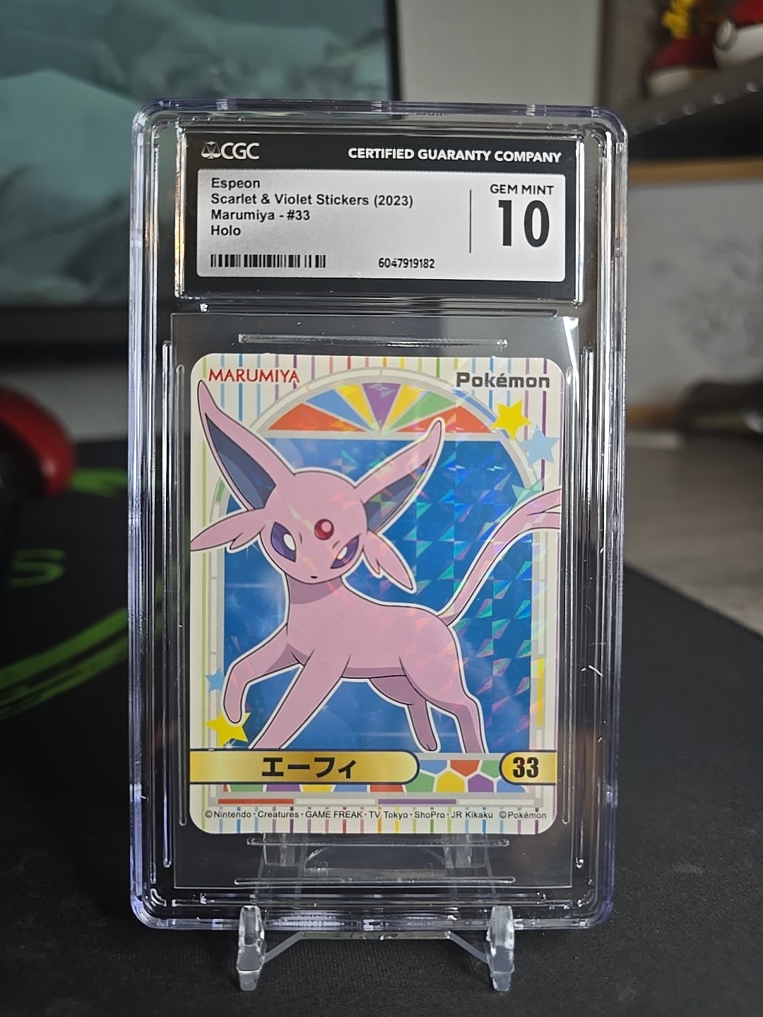 2023 POKEMON SCARLET & VIOLET STICKERS MARUMIYA - HOLO - JPN #33 ESPEON CGC 10
