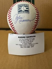 Andre Dawson Signed MLB HOF Logo Baseball  Tristar Cubs MLB MVP ROY