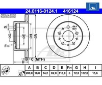 2 St. Bremsscheibe Ate 24.0116-0124.1 FüR Fiat Ducato Kasten