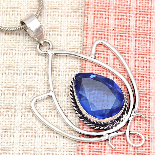 Tanzanite Set Jewelry Quartz Gemstone Pendant 18-20'' Necklace - Picture 5 of 12