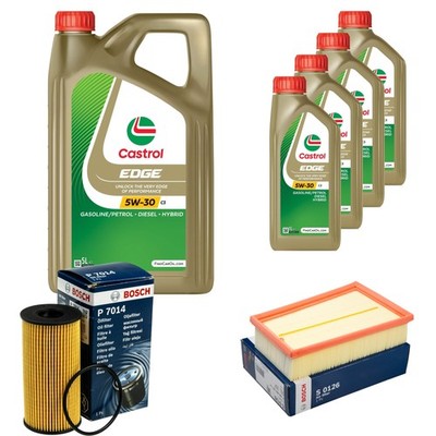 BOSCH Inspektionspaket 9L CASTROL EDGE 5W-30 C3 für Nissan Qashqai +2 I 2.0 dCi