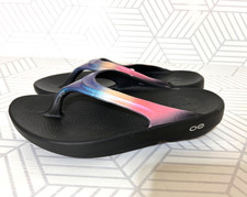 OOFOS OOlala Women's size 8 39 Luxe Flip Flops Peach Pink Recovery Sandals