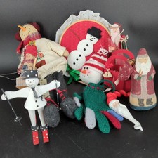 Lot 10 farmhouse Country Christmas Ornaments Santa Snowman