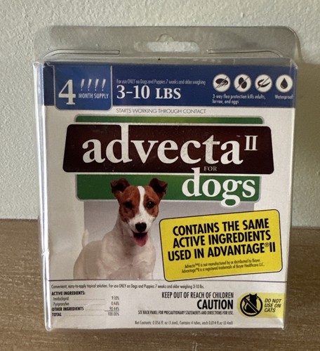 Advecta 2 für Hunde Floh- und Zeckenschutz für mittelgroße Hunde 3-10 Pfund
