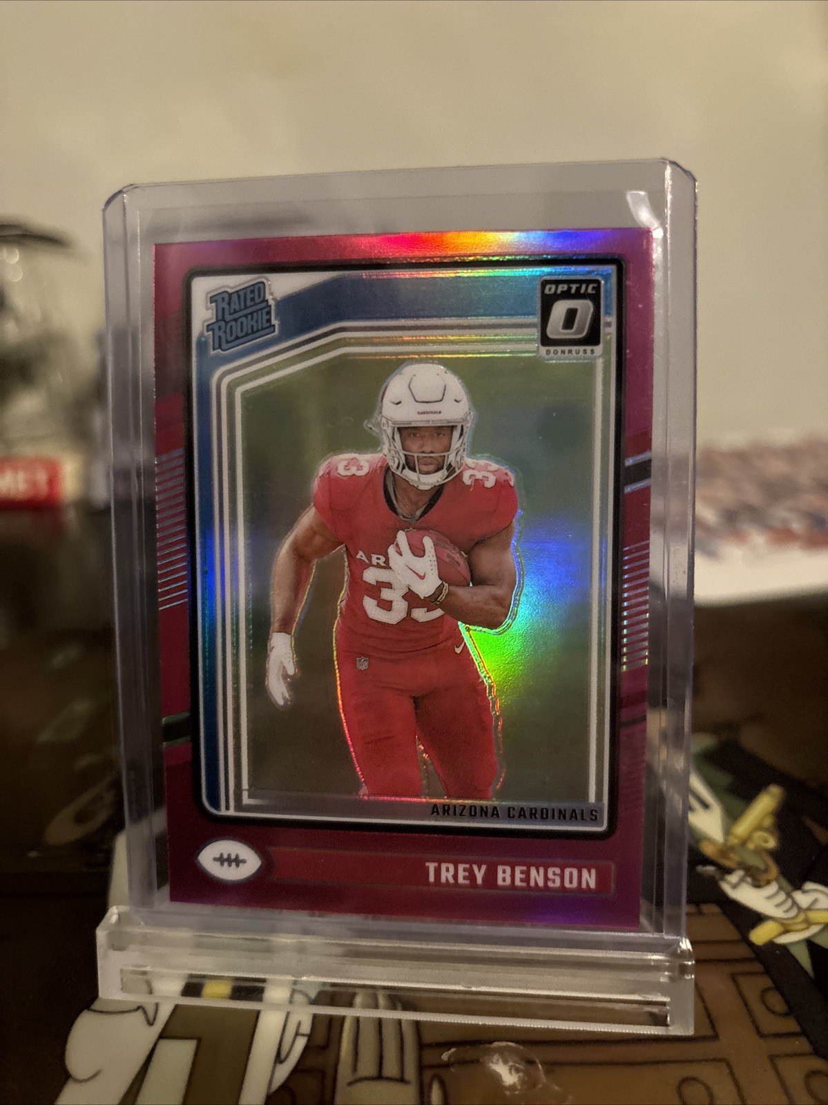 2024 Panini Donruss - Rated Rookie Trey Benson #326 Optic Preview Pink Prizm...