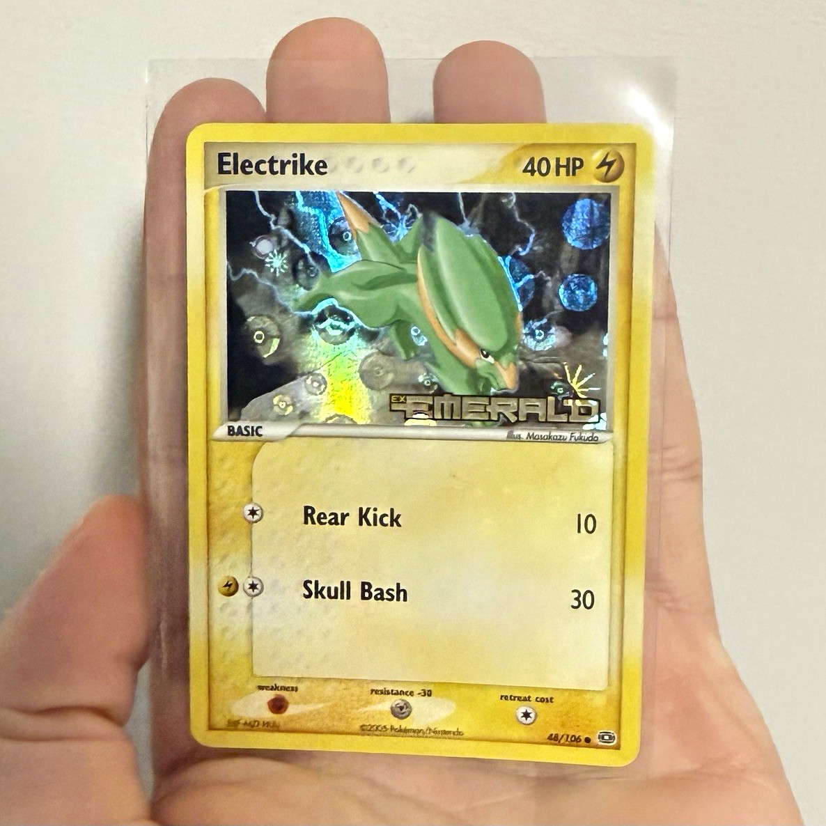 Pokemon TCG Electrike 48/106 EX Emerald Stamped Reverse Holo 40 HP 2005 EN