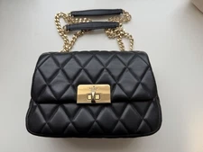 NWOT Kate Spade Carey Quilted Small Flap Crossbody Black Leather Purse Bag