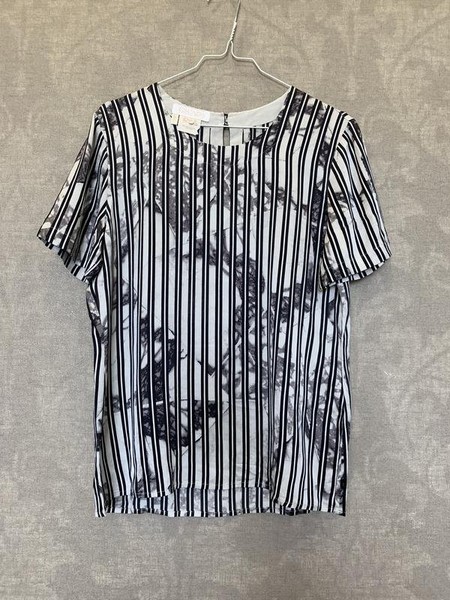 Women Escada Shirt Grey Silk 38