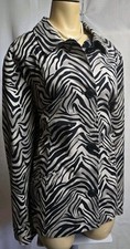 Chico s Zebra Print Jacket Womens Size 3 XL Black White Animal Print Blazer