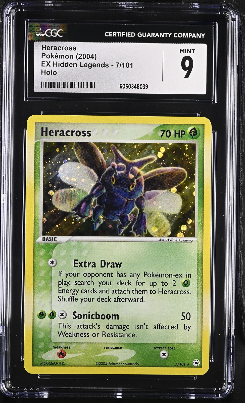 CGC 9 MINT Heracross 2004 EX Hidden Legends 7/101 Holo Pokemon Card psa