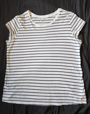 Universal Thread Womens White/Blue Striped Cr...