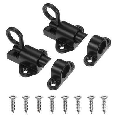 2-Pack Self-Closing Latches, Spring Door Lock for Gate/Window [Black]