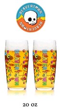 NEW 2 BEAVERTOWN BREWERY CRAFT ALE BEER ONE PINT GLASSES DANCING SKULL LOGO