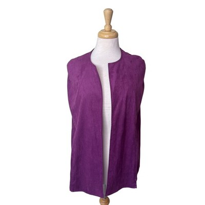 Anthropologie Andersen & Lauth Faux Suede Open Front Poncho One Size Purple